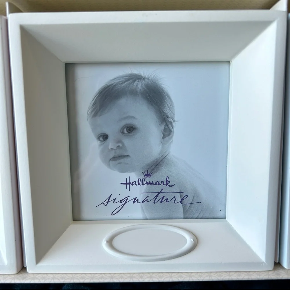 Hallmark Signature Baby Photo Blocks Set of 3 With Caption Stickers New In Box